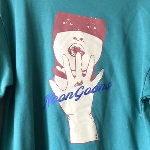 Noon Goons teal Graphic fleece sweater SZ Small